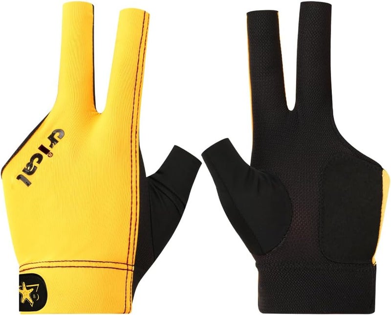 Professional Billiard Glove for Pool, 3-Finger Design with Thick Lycra & Non-Slip Grip for Men and Women, Billiard Cue Accessories for Improved Control and Practice